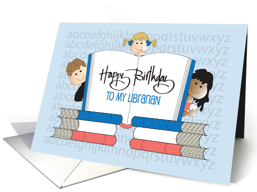 Hand Lettered Birthday for Librarian Three Kids with... (1880214)