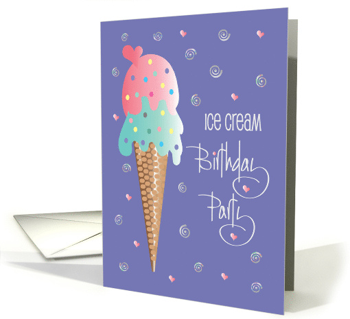 Hand Lettered Kid's Ice Cream Birthday Party Two Layer... (1881074)