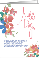 Hand Lettered Floral Nurses Day Retired Nurse 2025 with Stethoscope card