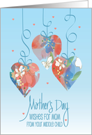 Hand Lettered Mother’s Day for Mom From Middle Child 3 Floral Hearts card
