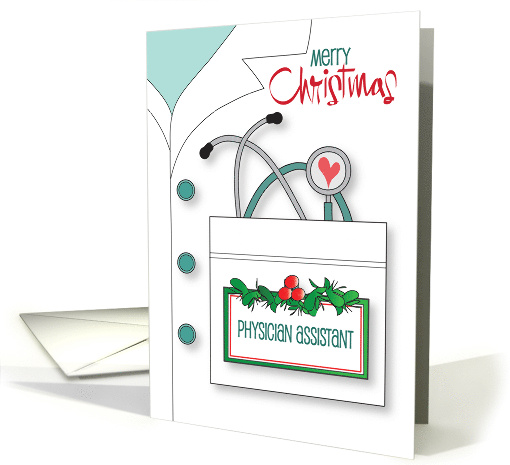 Hand Lettered Christmas Physician Assistant Stethoscope... (1881334)