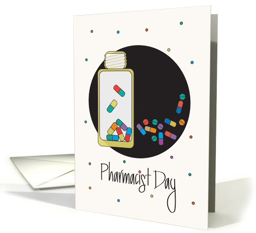 Hand Lettered Pharmacist Day Pill Bottle Full of Colorful... (1881682)