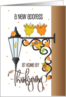 Hand Lettered New Address for Us for Thanksgiving Birds on Porchlight card