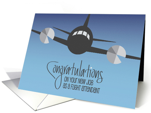 Hand Lettered New Job as Flight Attendant with Black and... (1883596)