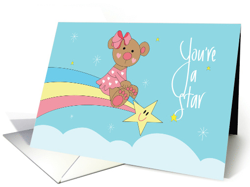Hand Lettered You're a Star Bear Riding Rainbow Star for... (1884006)