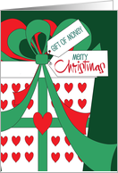 Hand Lettered Christmas Gift of Money Wrapped Gift with Gift Tags card