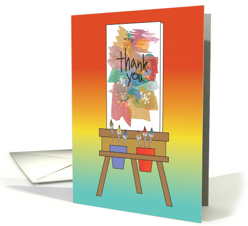 Hand Lettered Thank You to Art Teacher Canvas on Easel... (1884576)