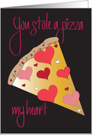 Hand Lettered Valentine’s Day You Stole a Pizza My Heart with Pizza card