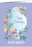 Hand Lettered Easter Wedding Anniversary Large Floral Heart Egg card