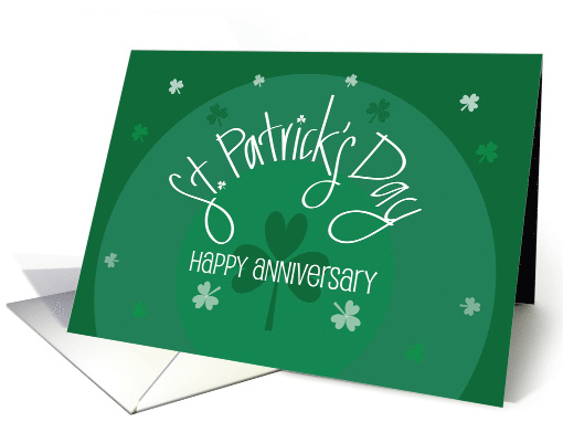 Hand Lettered St Patrick's Day Wedding Anniversary with Shamrocks card
