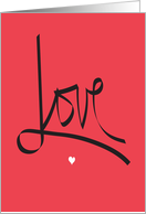 Hand Lettered Romantic Love with Tiny White Heart for Special Man card