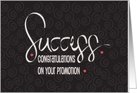 Hand Lettered Success with Congratulations on Your Promotion card