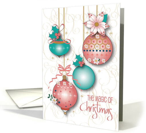 Hand Lettered The Magic of Christmas Four Ornaments with... (1886096)
