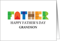 Father’s Day With Constructed Colorful Letters and Custom Relationship card