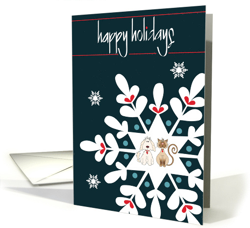 Hand Lettered Christmas for Pet Groomer White Snowflake... (1886338)