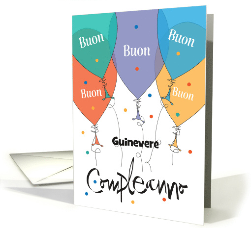 Buon Compleanno Italiano with Bright Balloons Palloncini Colorati card