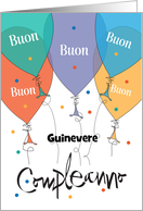 Buon Compleanno Italiano with Bright Balloons Palloncini Colorati card