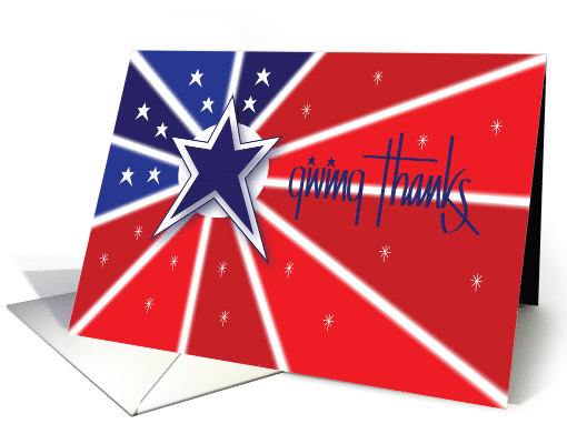 Hand Lettered National Deployment Day Patriotic Giving Thanks card