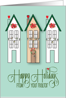 Hand Lettered Christmas from Realtor Trio of Houses Holiday Decoration card