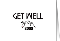 Hand Lettered Get Well Soon for Boss with Small Red Dot in Lettering Blank Inside card