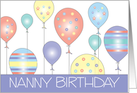 Hand Lettered Birthday for Nanny Straight String Decorated Balloons card