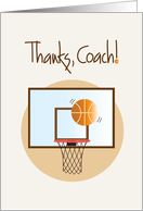 Hand Lettered Thanks Coach for Basketball Coach with Basketball card