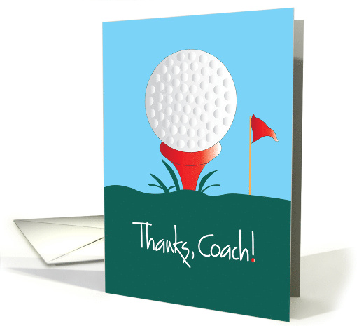 Hand Lettered Thanks Coach for Golf Coach with Golf Ball... (1888264)