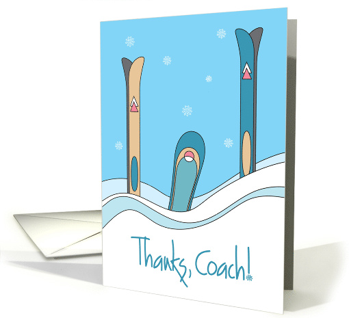 Hand Lettered Thanks Coach for Ski Coach Skis and... (1888512)