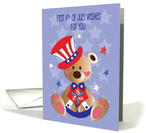 First 4th of July For Boy with Bear in Patriotic Hat... (1888524)