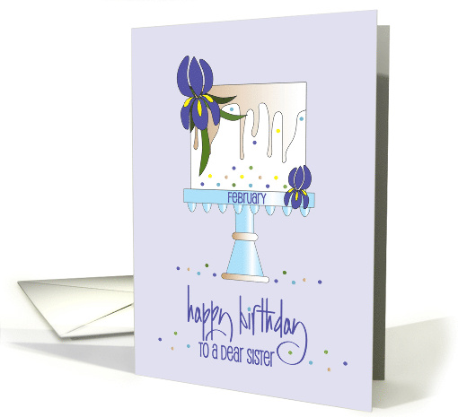 Hand Lettered Birthday for Sister February Monthly Flower... (1888544)