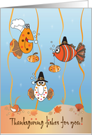 Hand Lettered Thanksgiving Fishes for You Trio of Thanksgiving Fish card