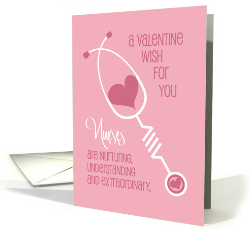 Hand Lettered Valentine's Day for Nurse White Stethoscope... (1889066)