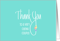 Hand Lettered Floral Thank You to Very Caring Couple with Flowers card