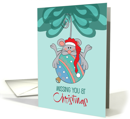 Hand Lettered Missing You at Christmas Mouse Drooped Over... (1889322)