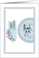 Hand Lettered Thank You for Meal During Illness with Ornate Plate card