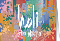 Hand Lettered Holi Festival of Color Vivid Color Splashes and Paint card