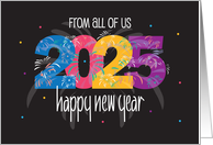 Hand Lettered New Year’s 2025 from All of Us Large Date and Fireworks card