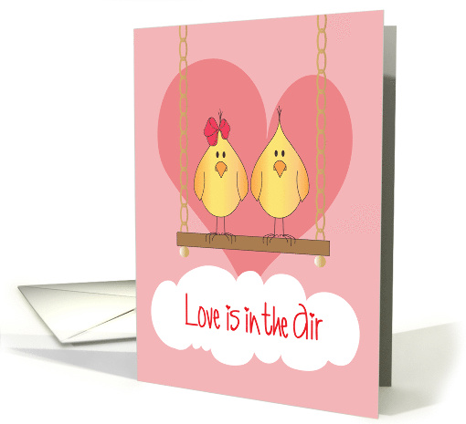 Hand Lettered Love is in the Air Two Yellow Birds on... (1891124)