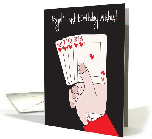 Hand Lettered Royal Flush Birthday Wishes for Poker... (1891512)
