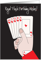 Hand Lettered Royal Flush Birthday Wishes for Poker Player Poker Hand card