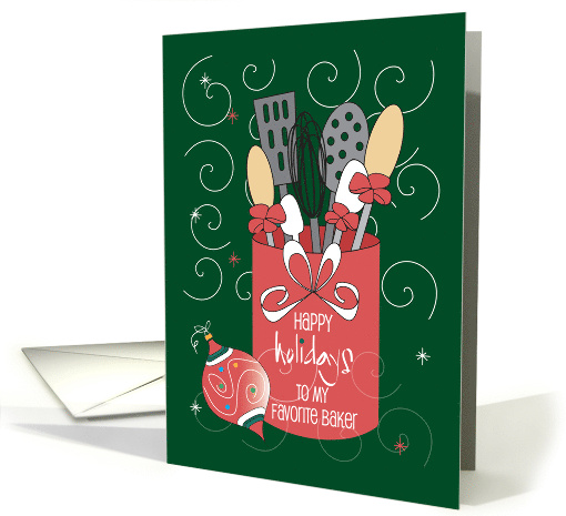Hand Lettered Christmas to Favorite Baker Baking Utensils... (1891514)