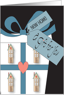 Hand Lettered Housewarming Gift Large Gift Tall Homes Bow and Tags card