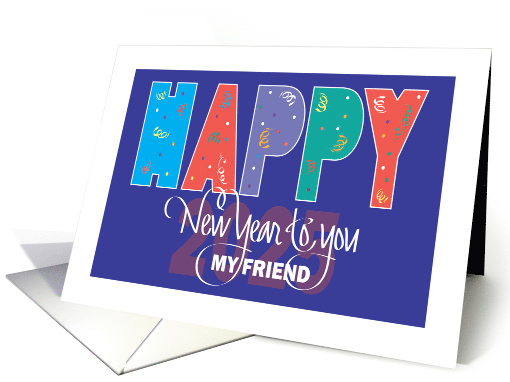 Hand Lettered New Years 2025 for Friend with Large... (1892188)