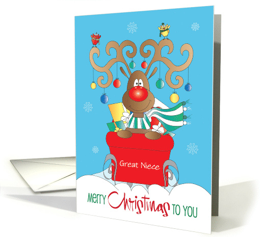 Hand Lettered Christmas Reindeer in Red Sleigh Custom... (1892196)