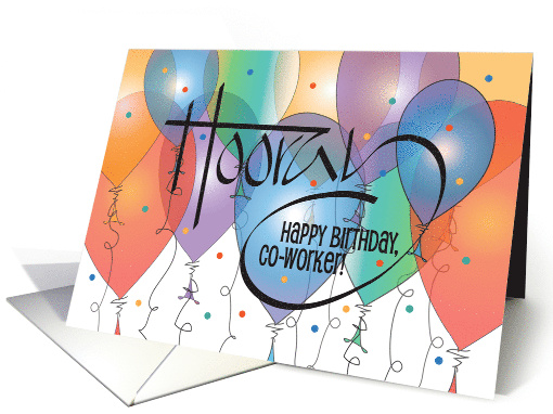 Hand Lettered Birthday for Co-Worker Hooray with Colorful... (1892202)