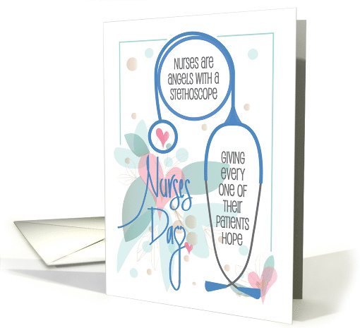 Hand Lettered Floral Nurses Day 2025 Blue Stethoscope... (1892324)