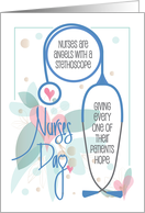 Hand Lettered Floral Nurses Day 2025 Blue Stethoscope From All of Us card