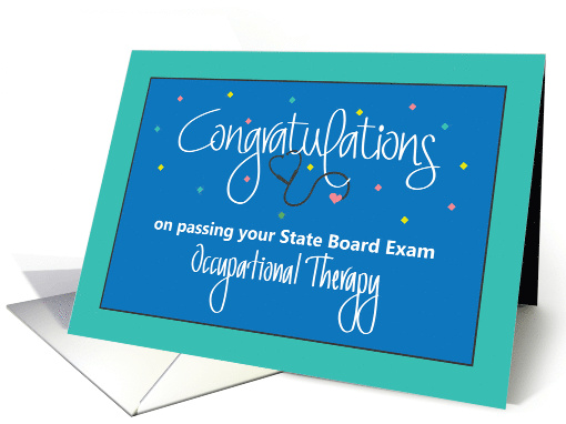 Hand Lettered Passing State Board Exam for Occupational Therapy card