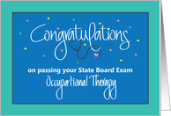 Hand Lettered Passing State Board Exam for Occupational Therapy card