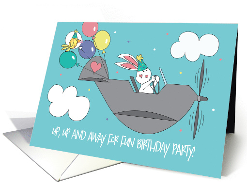 Kid's Airplane Birthday Party Invitations Up Up and Away... (1894292)